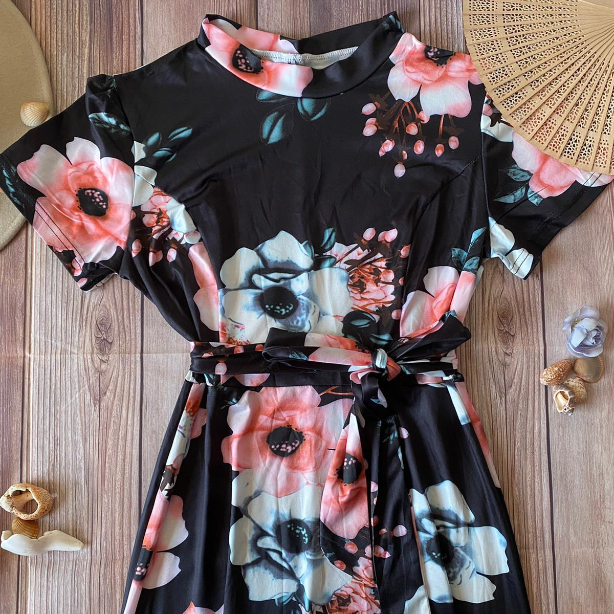 Vestido Largo Rosado Sin Mangas Floreado – Addicting Stuff GT