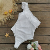 Monokini Blanco un Hombro de Encaje (Oferta)