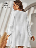 Salida Tipo Camisa Manga Larga Blanca