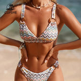 Bikini Cintura Baja Patrones ZigZag Colores