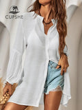 Salida Tipo Camisa Manga Larga Blanca
