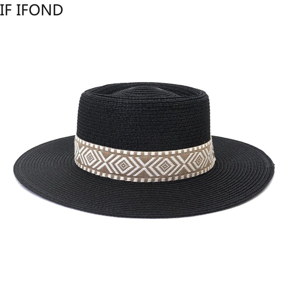 Sombrero de Verano Negro Cincho con Rombos