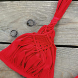 Bikini Rojo Trenzado Cintura Baja