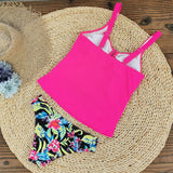 Tankini de Tirantes Cintura Baja Rosa Neon