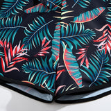 Tankini Manga larga short negro con lycra hojas