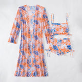 Conjunto de 3 piezas short, top halter y salida color peach