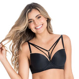 Brasier copa Lucía Tirantes frontales en Y Negro