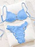 Bikini Sky Blue con vuelos texturizado