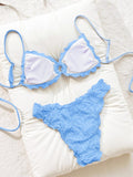 Bikini Sky Blue con vuelos texturizado