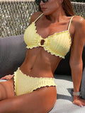 Bikini Light Yellow con vuelos texturizado