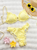 Bikini Light Yellow con vuelos texturizado