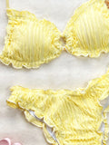 Bikini Light Yellow con vuelos texturizado