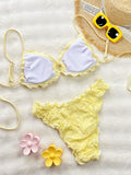 Bikini Light Yellow con vuelos texturizado