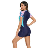 Monokini de Short y Manga Corta Azul/Rosa