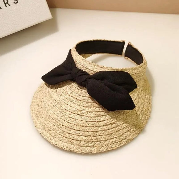 Sombrero Estilo Visera con Moña Negra