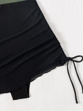 Monokini verde corte de falda negra