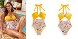 Monokini Light Yellow escote cruzado con falda