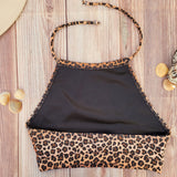 Top de Bikini Cuello Halter DESIRE Leopardo Niña