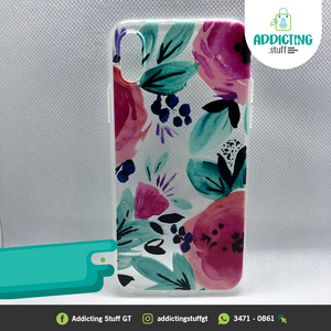 Case de Silicon Rosas/Hojas para IPhone