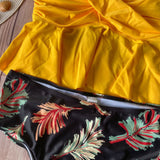 Tankini Amarillo Cintura Alta Negro