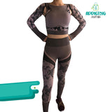 Conjunto Deportivo Legging + Top Rosa Camuflaje