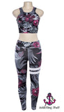 Conjunto Deportivo Atardecer Floreado Top + Legging