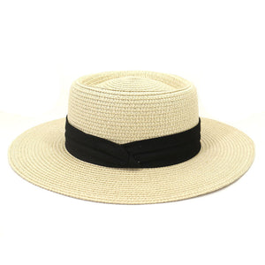 Sombrero de Paja Crema con Cincho Negro