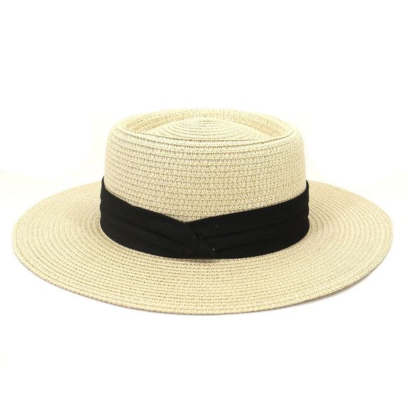 Sombrero de Paja Crema con Cincho Negro