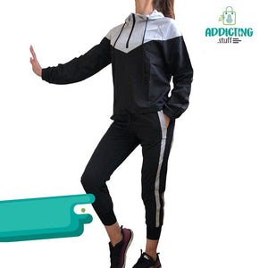 Conjunto Deportivo Pants, Top y Chumpa Negro