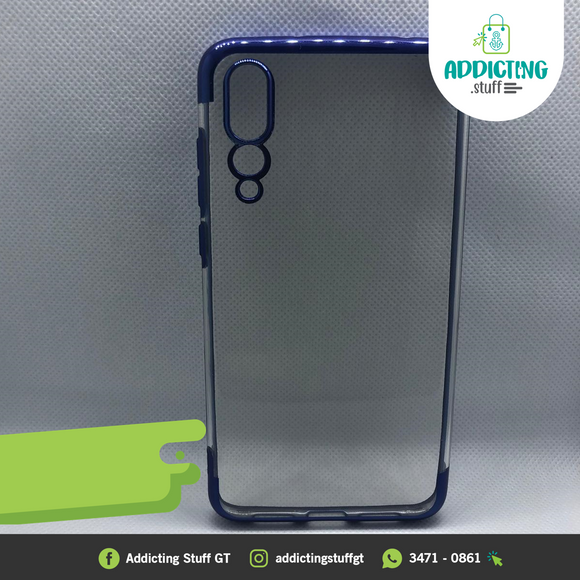 Case Transparente con Orilla Azul para Huawei