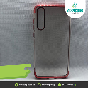 Case Transparente con Orilla Roja para Huawei