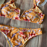 Bikini Amarillo Escote en V Floreado