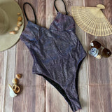 Monokini Morado Tornasol con Pitas