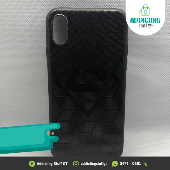 Case Negro Iphone Superman y Cubos TPU