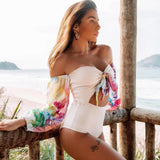 Monokini Blanco con Mangas Arcoiris (Oferta)