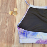 Top de Bikini Cuello Halter DESIRE Marmoleado Lila y Morado Niña