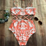 Monokini Rosa Flores Tirantes Mom (Oferta)