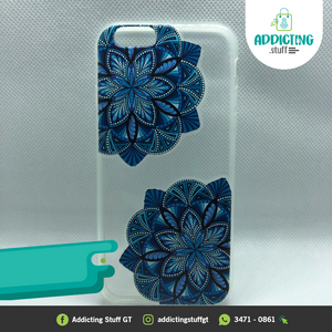 Case Silicón Flores Azul iphone 6-6s (Oferta)