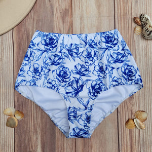 Bottom de Bikini Cintura Alta DESIRE Rosas Azules DAMA