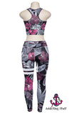 Conjunto Deportivo Atardecer Floreado Top + Legging