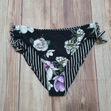 Bikini Reversible Trenzado Negro Rayado