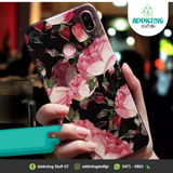 Case Negro Rosas para Huawei