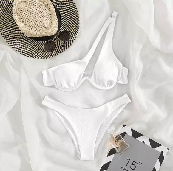 Bikini Cintura baja Tirante Cruzado Blanco