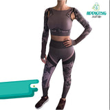 Conjunto Deportivo Legging + Top Rosa Camuflaje