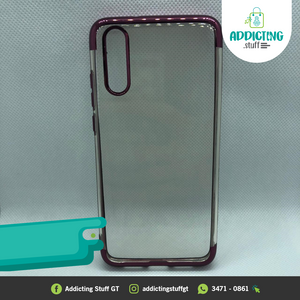 Case Transparente con Orilla Morada para Huawei P20