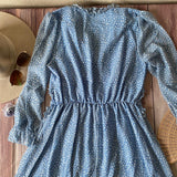 Vestido Largo Celeste con Manga 3/4