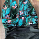 Monokini Negro con Flores Espalda Escotada