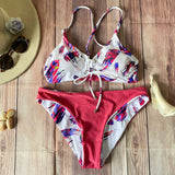 Bikini Cintura Baja Reversible Blanco/Rosa