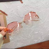 Gafas de Sol Octogonales Rosado/Dorado
