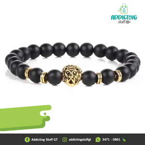 Pulsera León Negro dorado